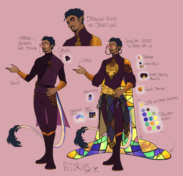 Colored Reference + Complex Outfit